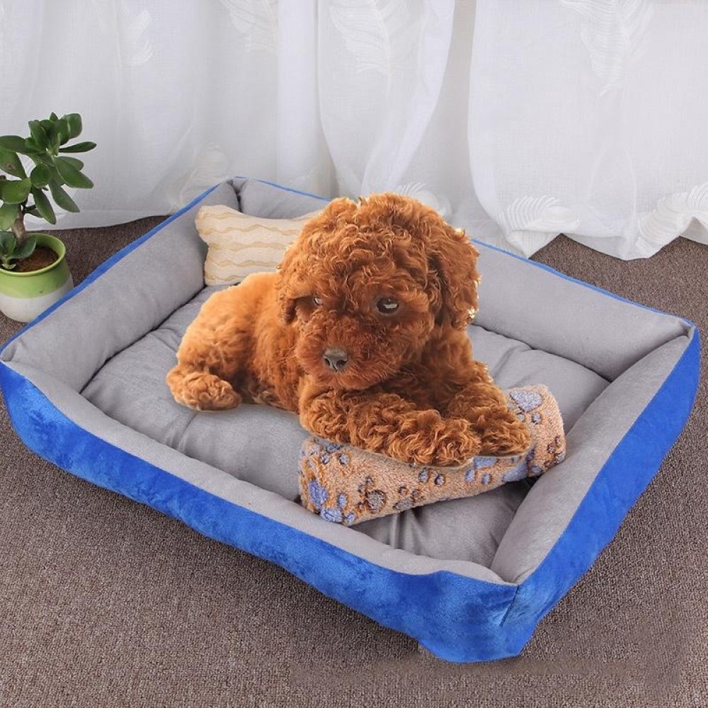 Dog Bone Pattern Big Soft Warm Kennel Pet Dog Cat Mat Blanket, with Blanket Size: L, 80×60×15cm(Light Grey)