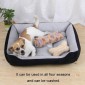 Dog Bone Pattern Big Soft Warm Kennel Pet Dog Cat Mat Blanket, with Blanket Size: S, 60×45×15cm (Black Red)