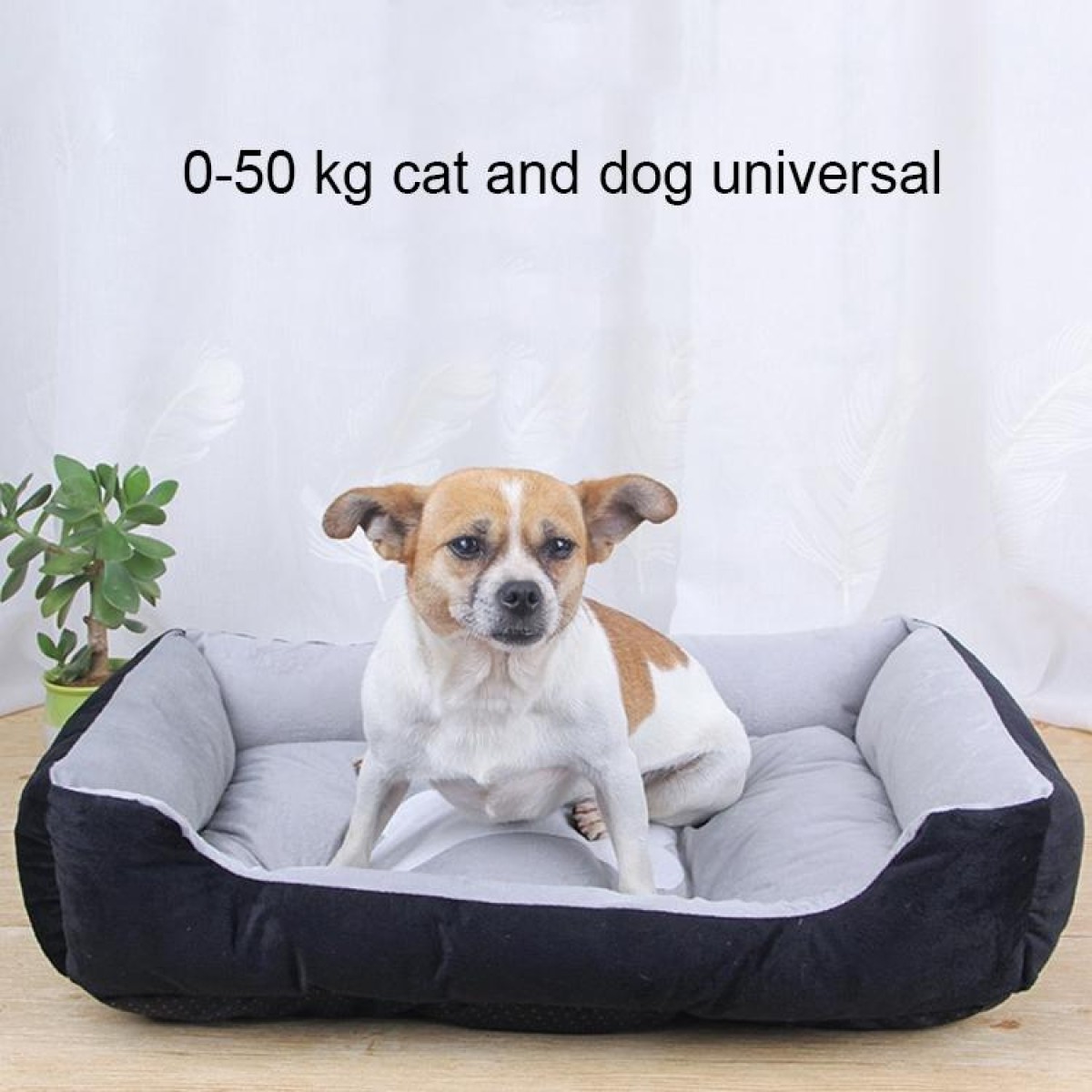 Dog Bone Pattern Big Soft Warm Kennel Pet Dog Cat Mat Blanket,  with Rattan Mat Size: XL, 90×70×15cm (Black Red)
