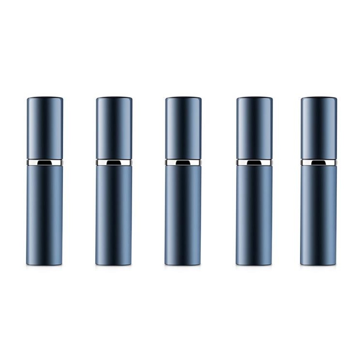 Portable Mini Refillable Glass Perfume Fine Mist Atomizers with Metallic Exterior, 5ml(Blue)