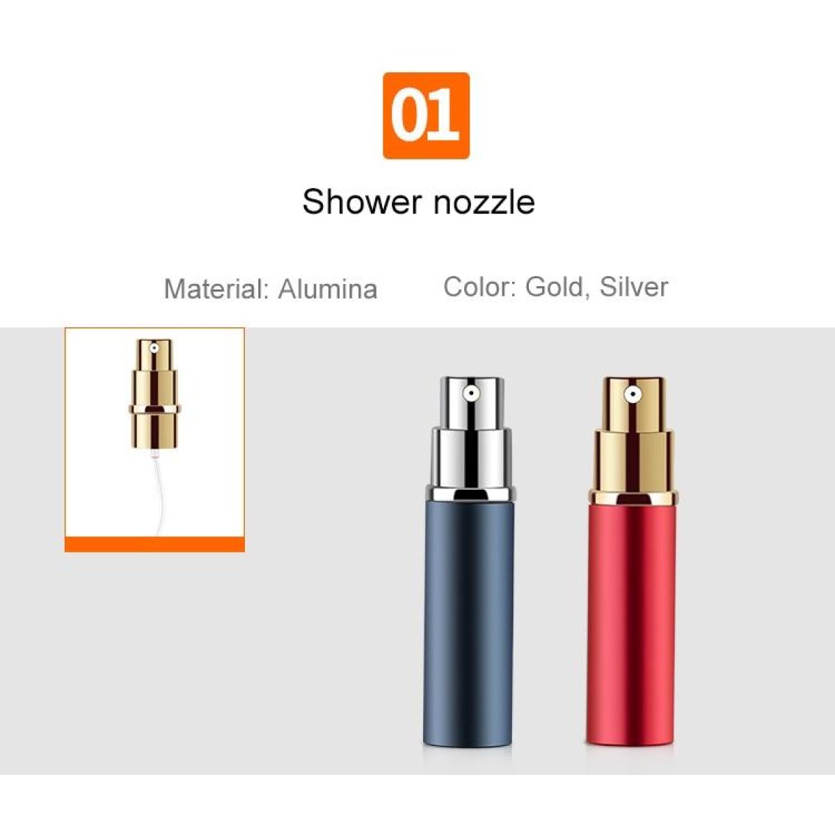 Portable Mini Refillable Glass Perfume Fine Mist Atomizers with Metallic Exterior, 5ml(Blue)