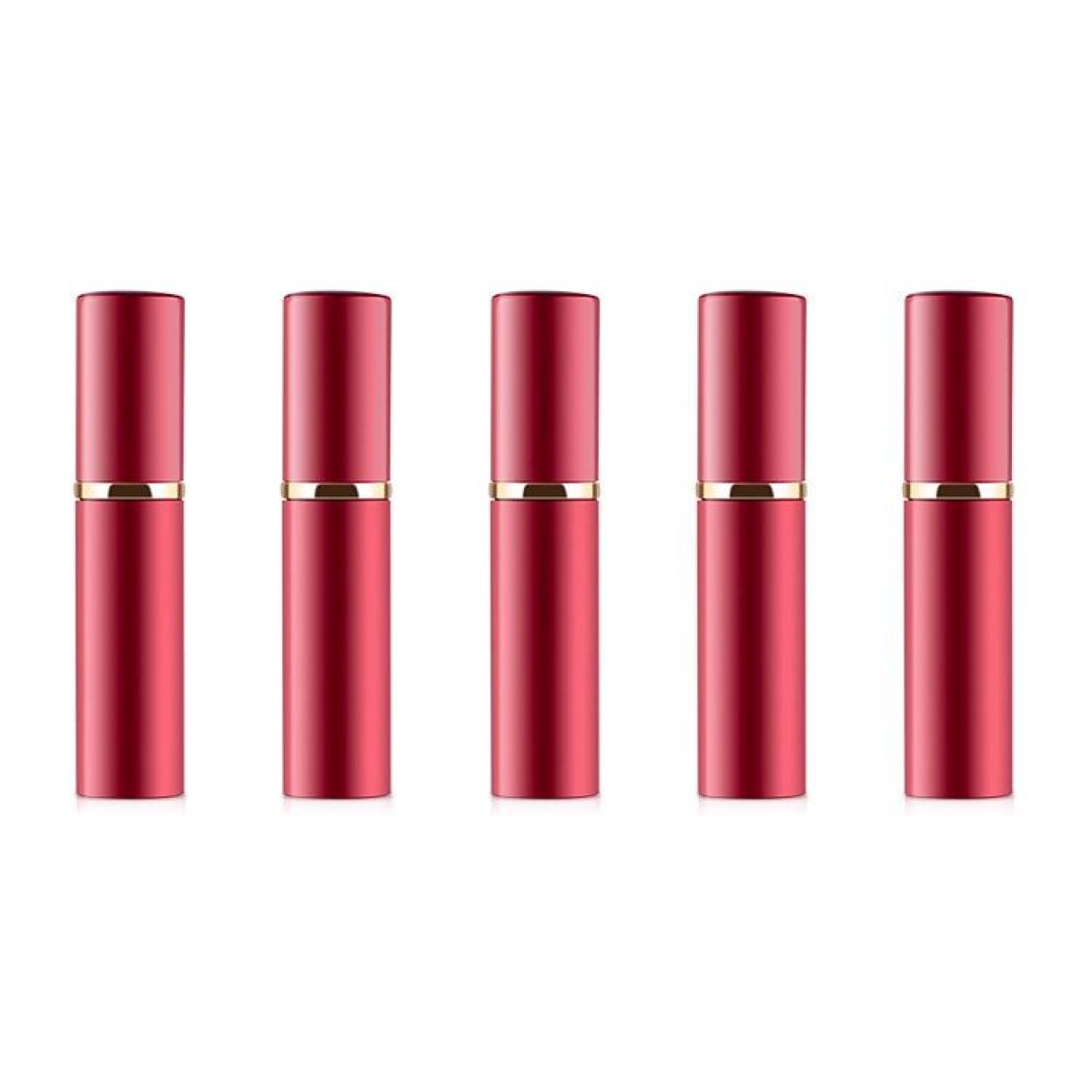 Portable Mini Refillable Glass Perfume Fine Mist Atomizers with Metallic Exterior, 5ml (Red)