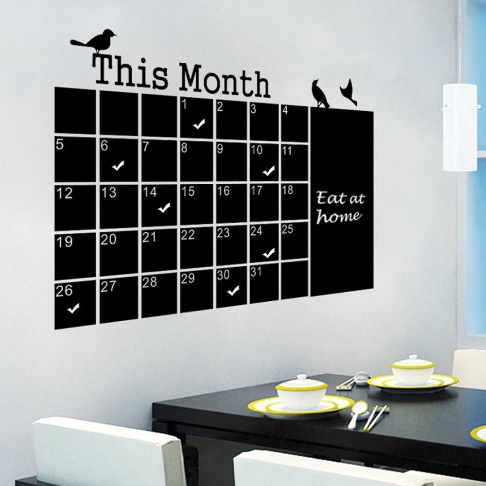 Calendar Chalkboard Wall Stickers PVC Removable Blackboard  Office Decoration Suppliess
