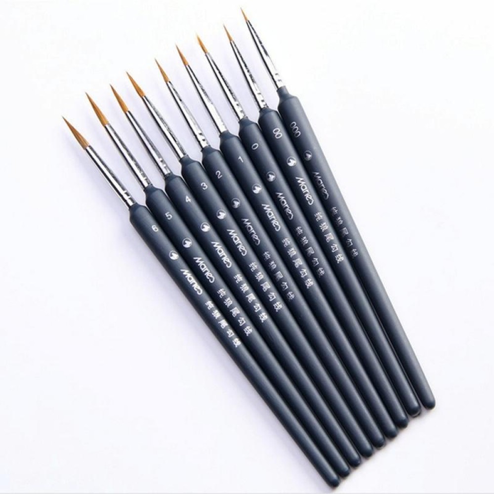 9 in 1 Art Supplies Weasel Hair Brush Watercolor Hook Line Brush Depict the Edge Pen Oil Painting Pen