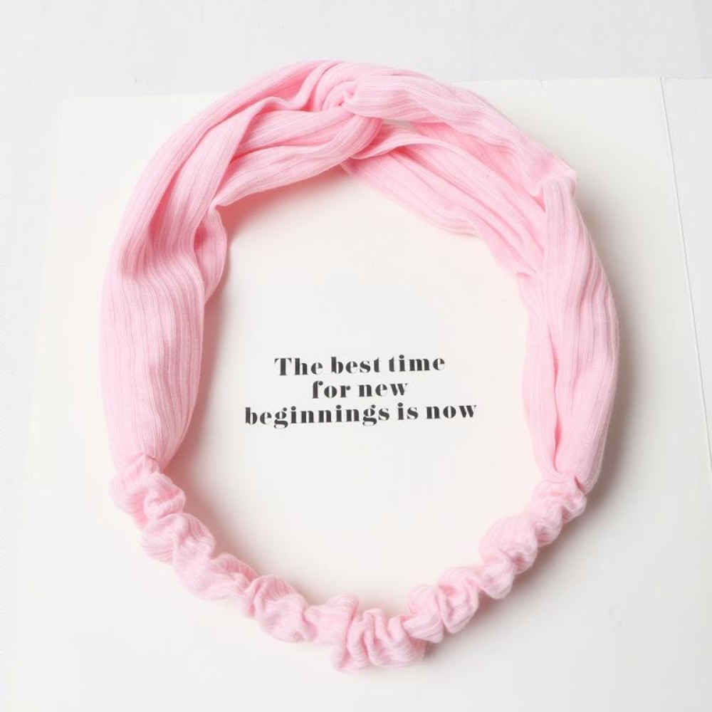 Women Temperament Knitting Cross Shape Hair Band(Pink)