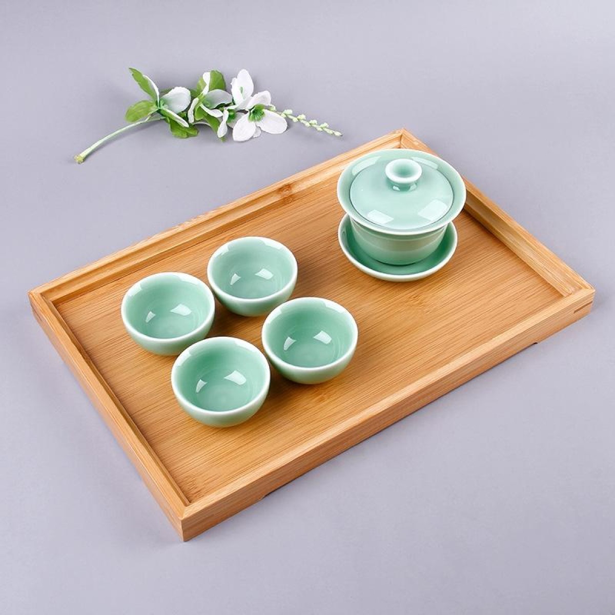 Bamboo Right Angle Tea Tray Tea Table, Size:  41x29cm