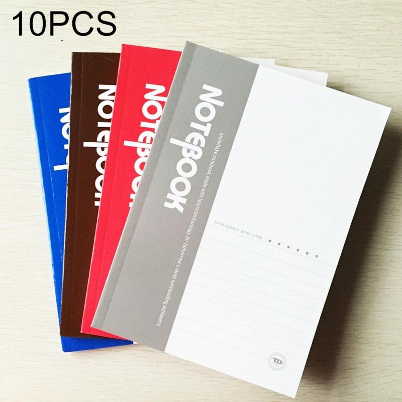 10 PCS 40 Pages A5 Soft Cover Diary Notebook Office Supply, Random Color Delivery