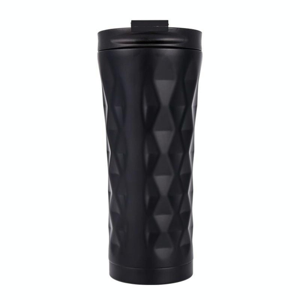 500ml Irregular Double Layer 304 Stainless Steel Thermos Cup (Black)