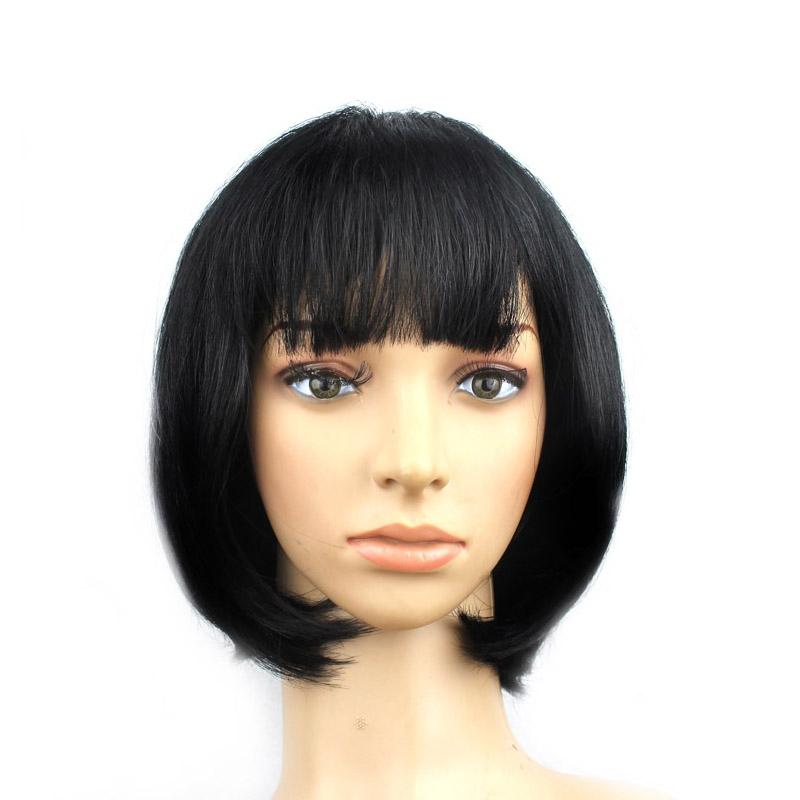 Party Cosplay Headwear Straight Short PET Wigs For Female(Black)