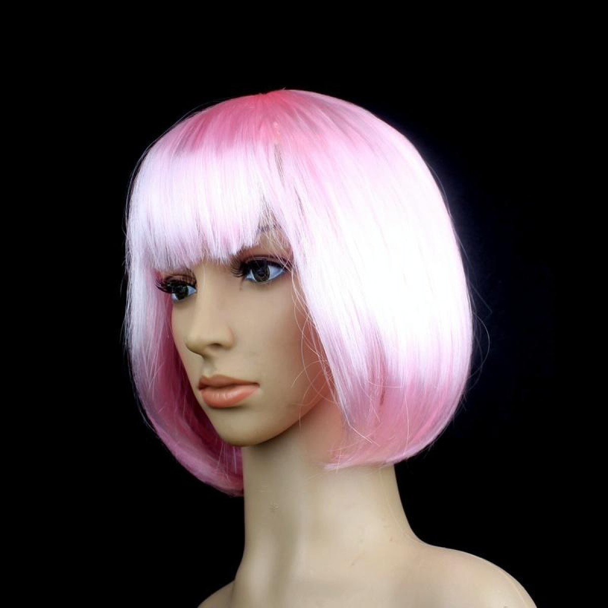 Party Cosplay Headwear Straight Short PET Wigs For Female(Pink)