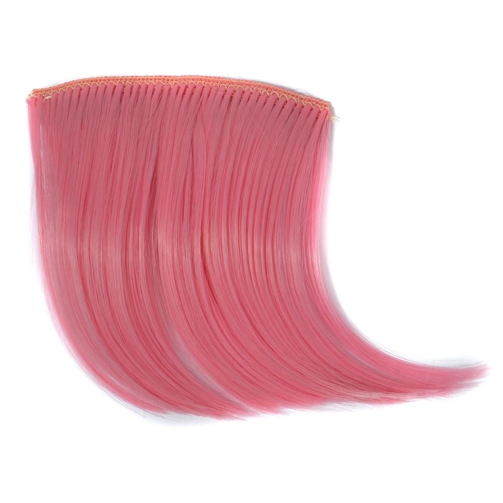 Color Gradient Invisible Seamless Hair Extension Wig Piece Straight Hair Piece Color Bangs Hair Piece(Dark Pink)