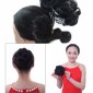 Wig Ball Head Flower Hairpin Hair Bag Wig Headband for Bride(Black)