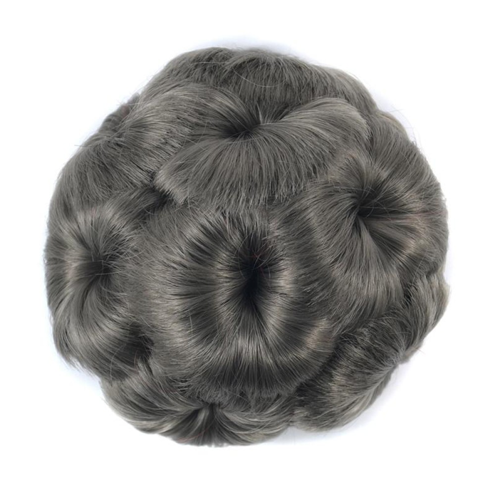 Wig Ball Head Flower Hairpin Hair Bag Wig Headband for Bride(Grey)