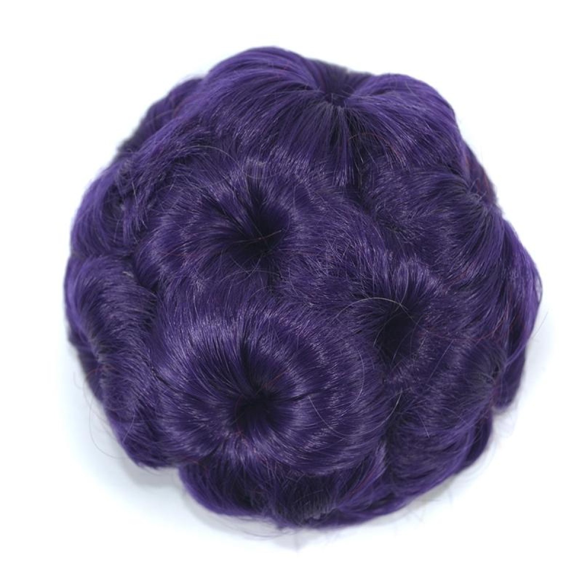 Wig Ball Head Flower Hairpin Hair Bag Wig Headband for Bride(Purple)