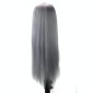 Practice Disc Hair Braided Mannequin Head Wig Styling Trimming Head Model(Grey)