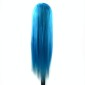 Practice Disc Hair Braided Mannequin Head Wig Styling Trimming Head Model(Sky Blue)