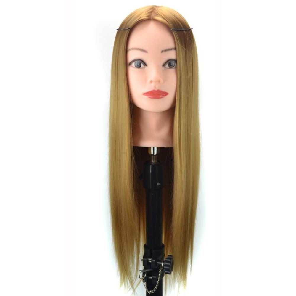 Practice Disc Hair Braided Mannequin Head Wig Styling Trimming Head Model(Yellow)