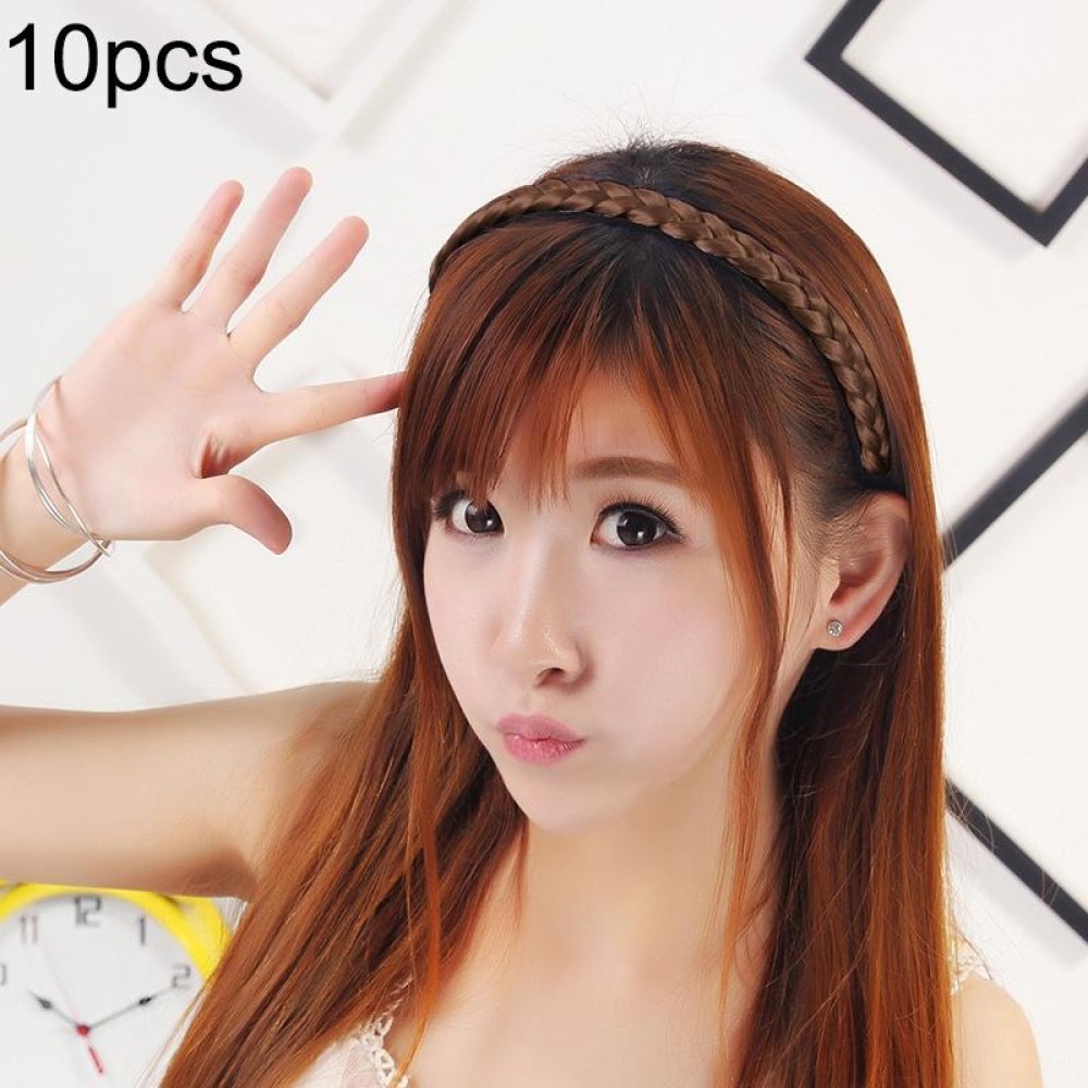 10 PCS Wig Twist Braid Jewelry Headband Hair Buckle(Light Brown)