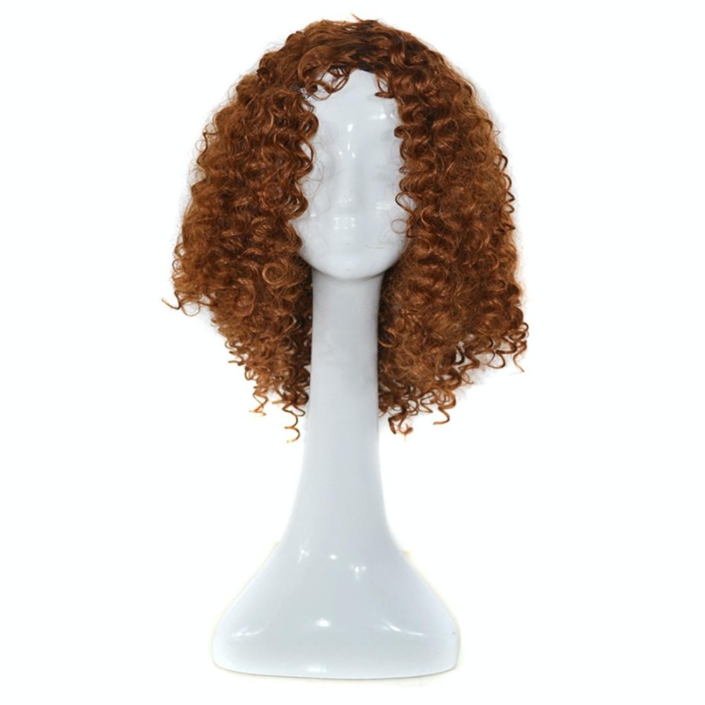 T191006 European and American Wig Headgear with Short and Small Curly Hair for Women (Light Brown)