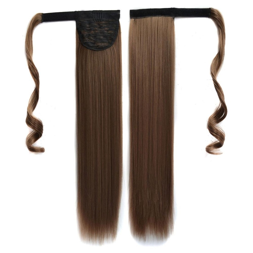 18# Invisible Seamless Bandage-style  Wig Long Straight Hair Wig Ponytail