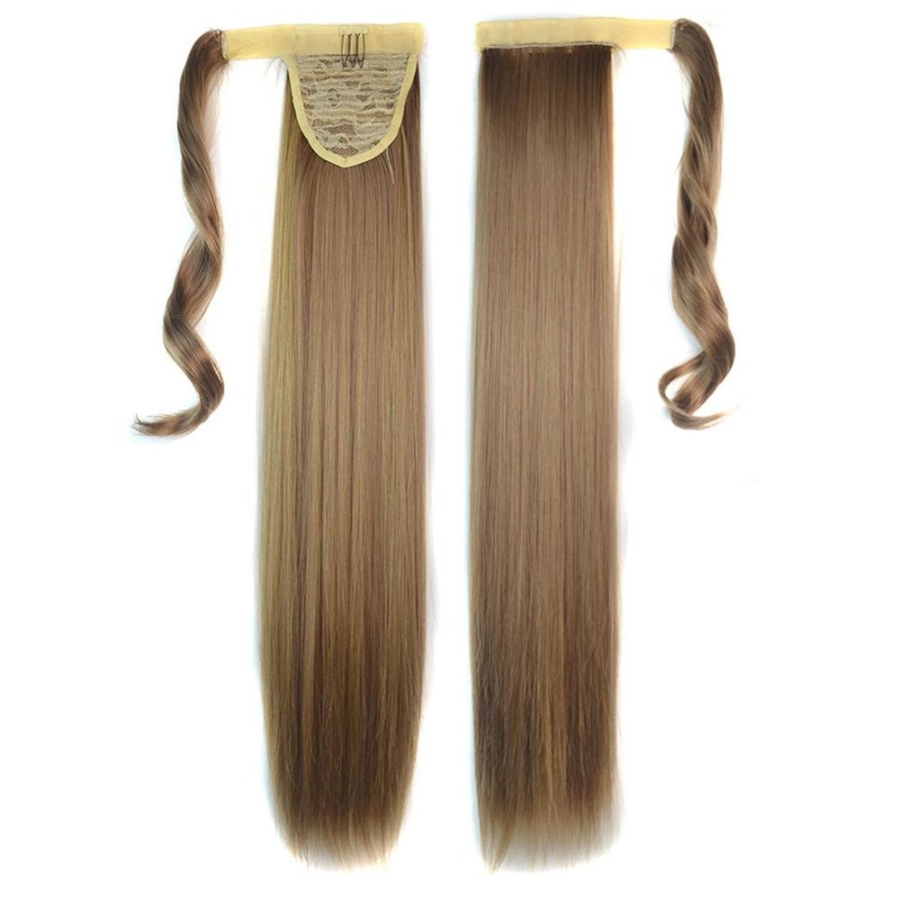 18H22# Invisible Seamless Bandage-style  Wig Long Straight Hair Wig Ponytail