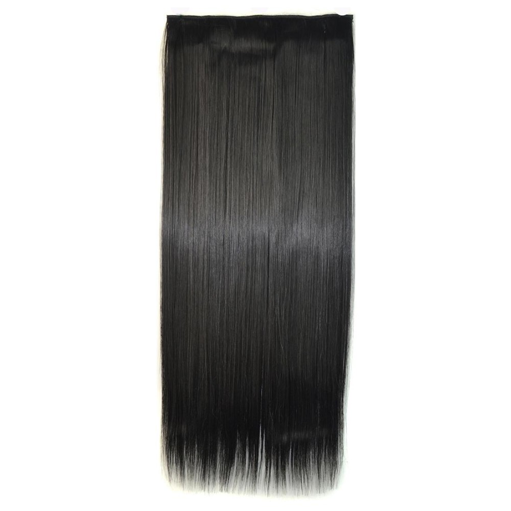 1B# One-piece Seamless Five-clip Wig Long Straight Wig Piece