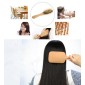 Natural Wooden Massage Hair Comb with Rubber Base & Wooden Brush, Size: Medium(Black)