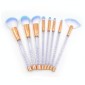 8 in 1 Honeycomb Handle Multi-functional Makeup Brush, White Handle and Blue Brush