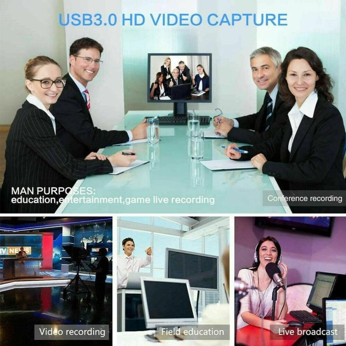 K004 HDMI to USB 3.0 UVC HD Video Capture (Black)