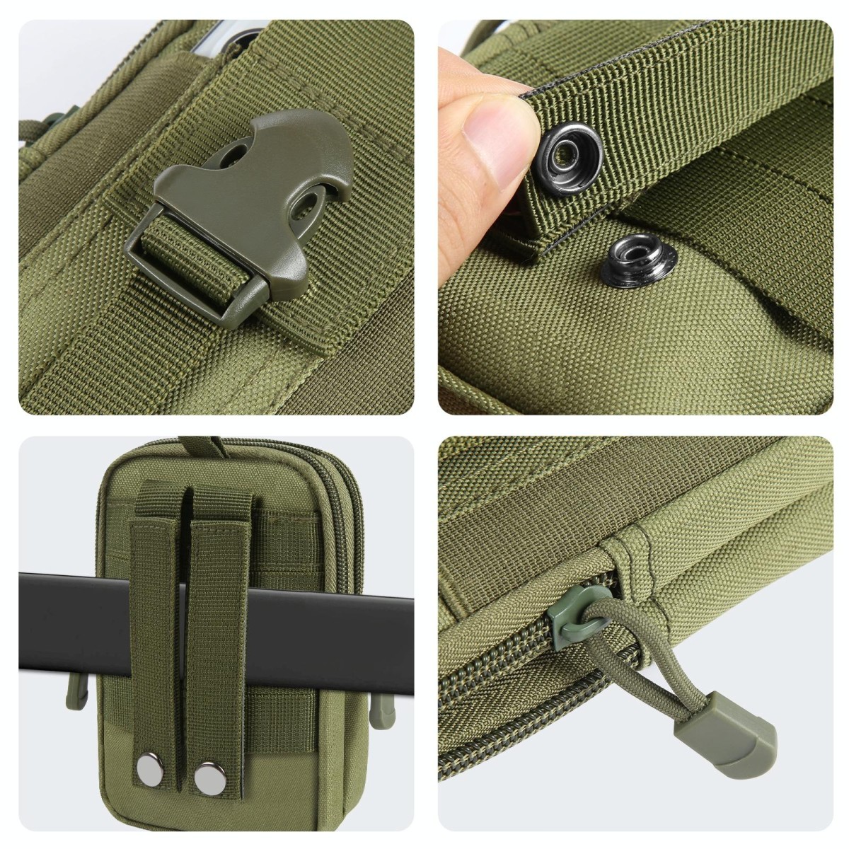 HAWEEL Hiking Belt Waist Bag Outdoor Sport Motorcycle Bag 7.0 inch Phone Pouch (Army Green)