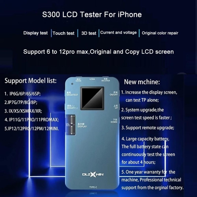 DL S300 LCD Screen Tester Tool 3D Touch Test For iPhone 12 / 11 / XS / XR / 8 / 7 / 6S Series