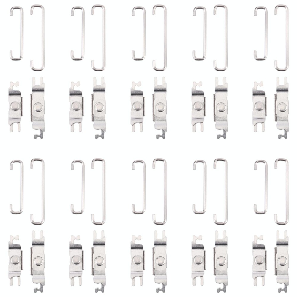 10 Sets Power/Volume Internal Badge Holder and U Spring Hooks for iPhone X-13 Pro Max