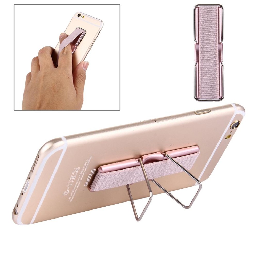 2 in 1 Adjustable Universal Mini Adhesive Holder Stand + Slim Finger Grip, Size: 7.3 x 2.2 x 0.3 cm(Rose Gold)