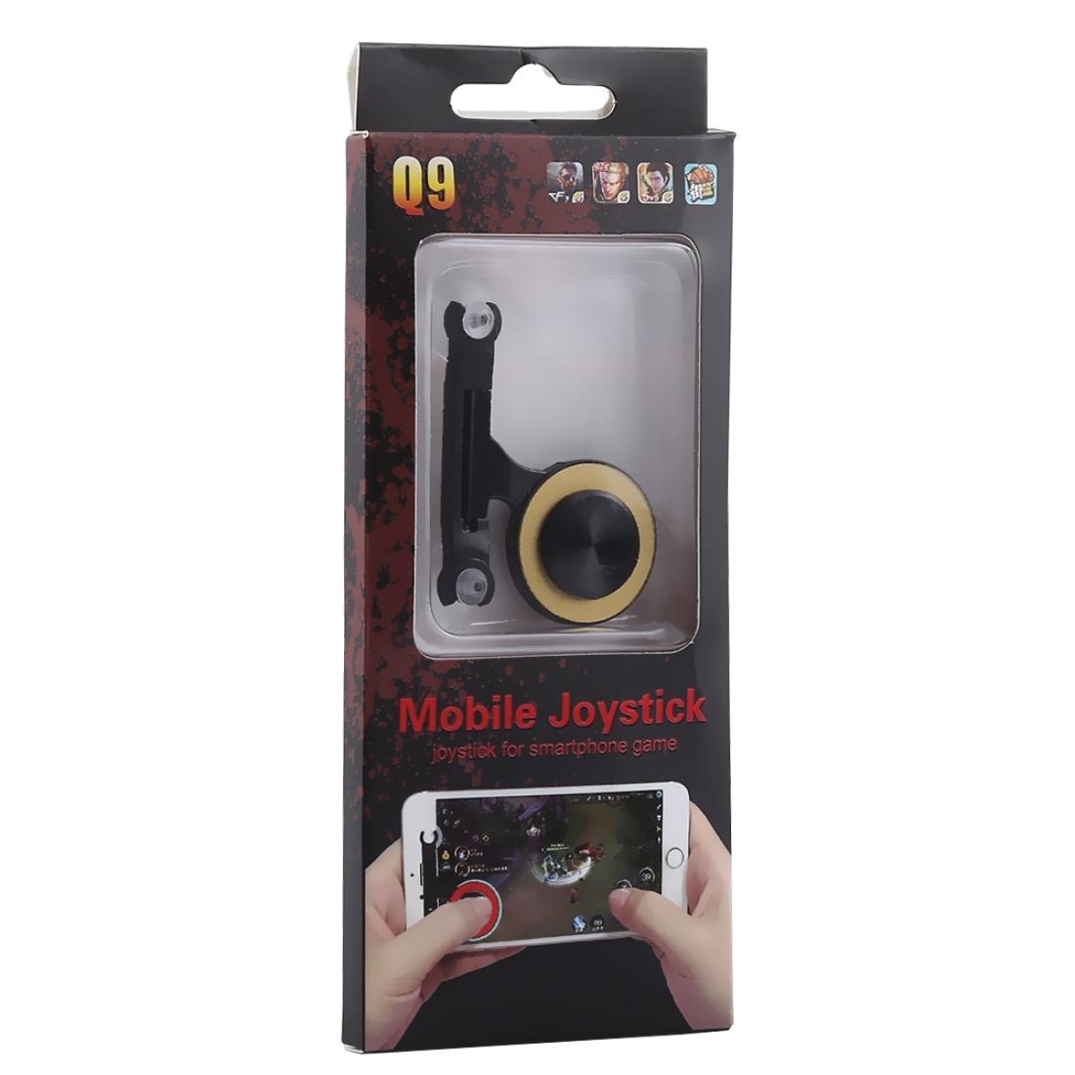 Q9 Direct Mobile Games Joystick Artifact Hand Travel Button Sucker for iPhone, Android Phone, Tablet(Gold)