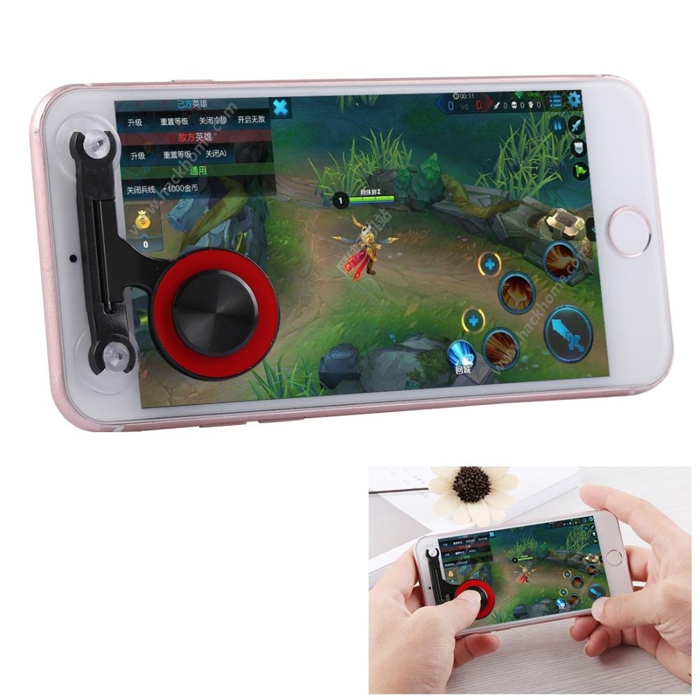 Q9 Direct Mobile Games Joystick Artifact Hand Travel Button Sucker for iPhone, Android Phone, Tablet(Red)