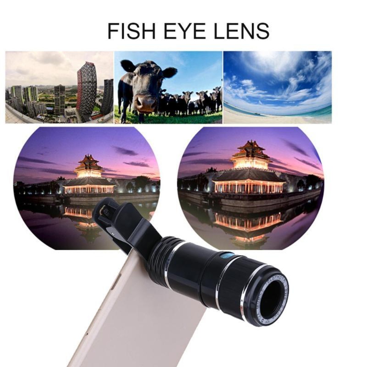 Universal Mobile Phone 12X Zoom Optical Zoom Telescope Lens with Clip