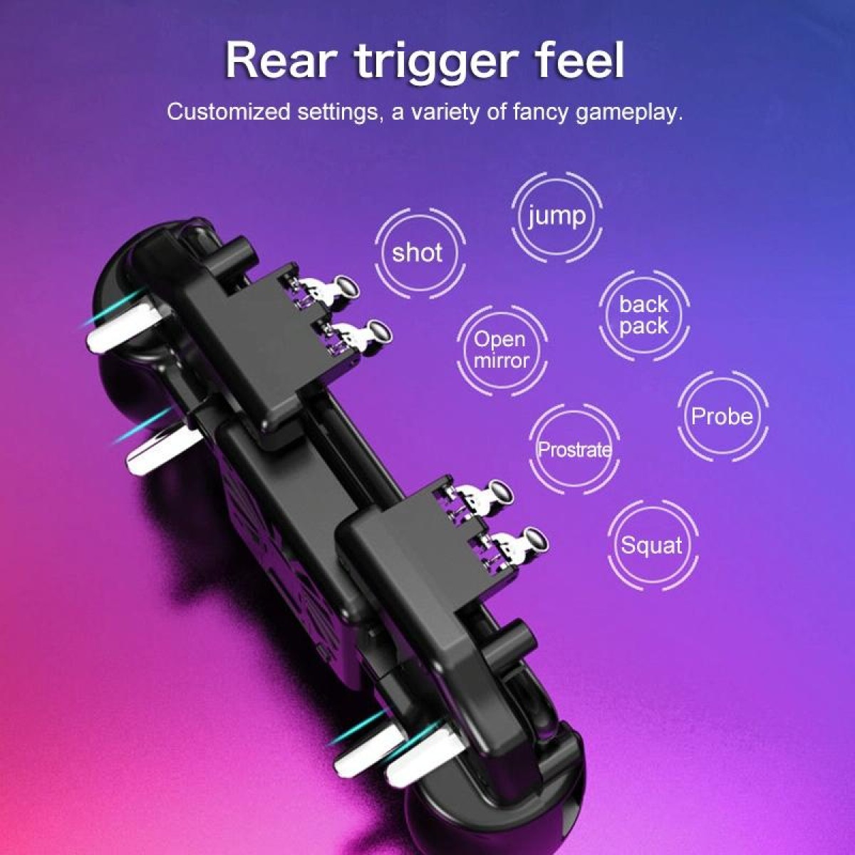 K21 Six-finger Linkage Multi-function Mobile Phone Gamepad with Bracket, Suitable for 4.7-6.5 inch Mobile Phones