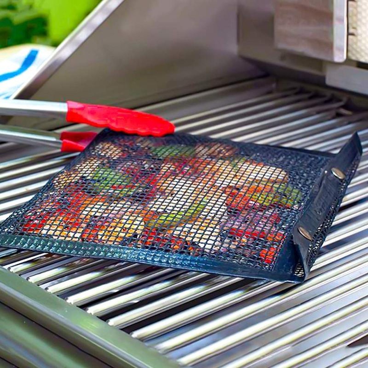 Barbecue Heat Resistant Non-stick Grilling Mesh BBQ Baking Bag, Size: 24 x 14cm (Black)