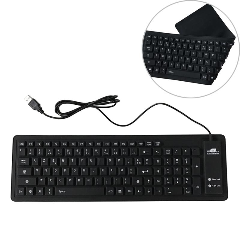 103 Key French USB Wired Silicone Waterproof Keyboard Desktop Notebook Keyboard, Cable Length: 1.5m