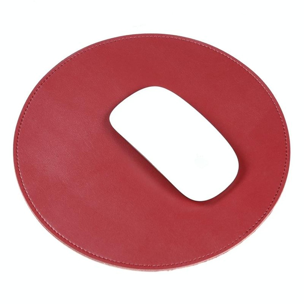 Microfiber Crazy Horse Texture Circular Waterproof Mouse Pad(Red)