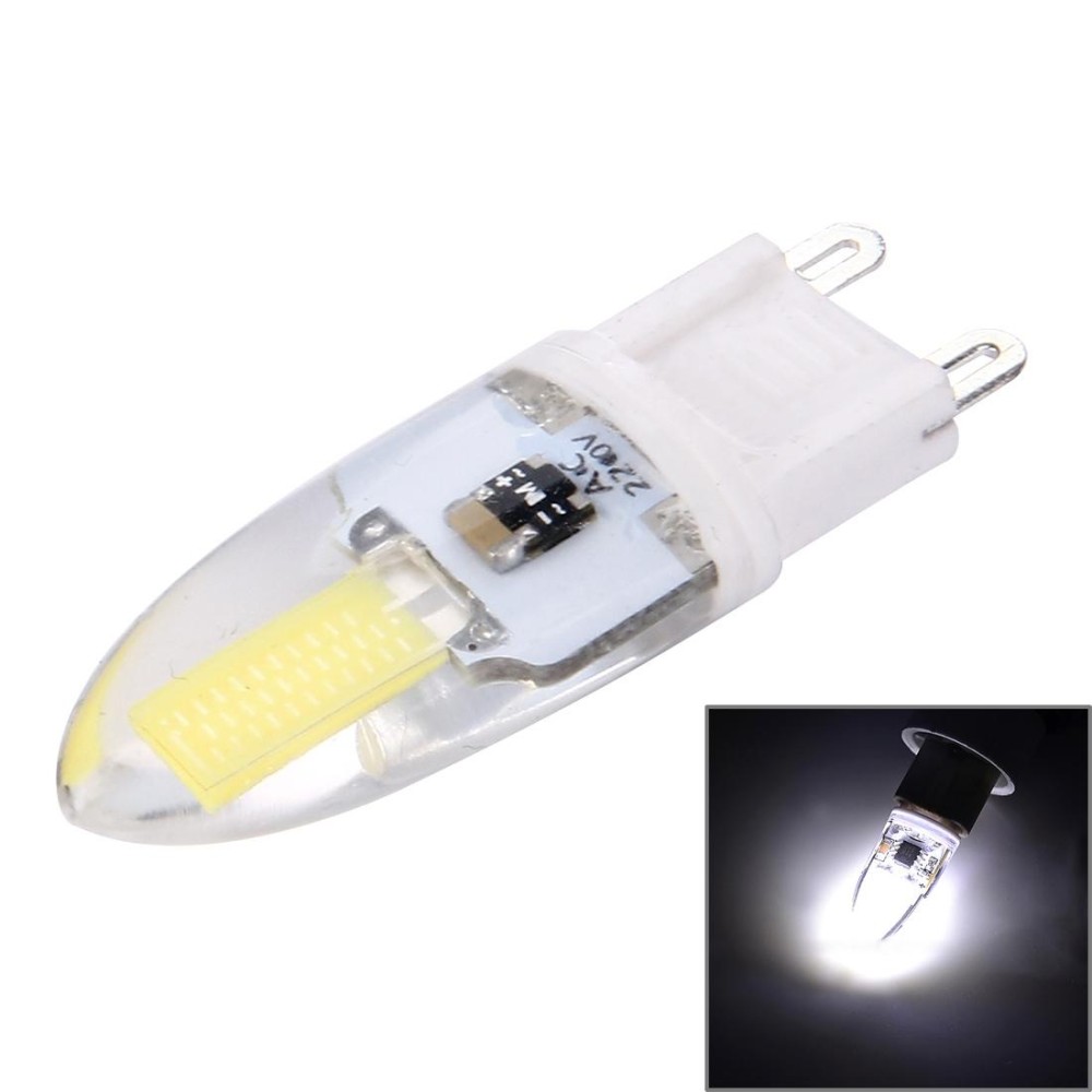 3W COB LED Light , G9 300LM Silicone Dimmable SMD 1505 for Halls / Office / Home, AC 220-240V(White Light)
