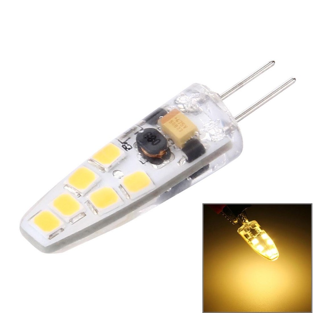 G4 2W 180LM Corn Light Bulb, 12 LED SMD 2835 Silicone, DC 12V, Small Size: 4.1x1x1cm(Warm White)