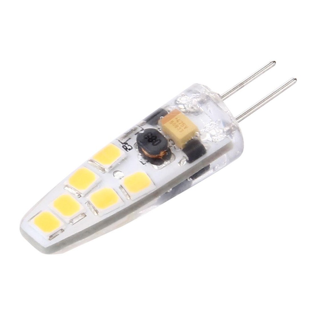 G4 2W 180LM Corn Light Bulb, 12 LED SMD 2835 Silicone, DC 12V, Small Size: 4.1x1x1cm(Warm White)