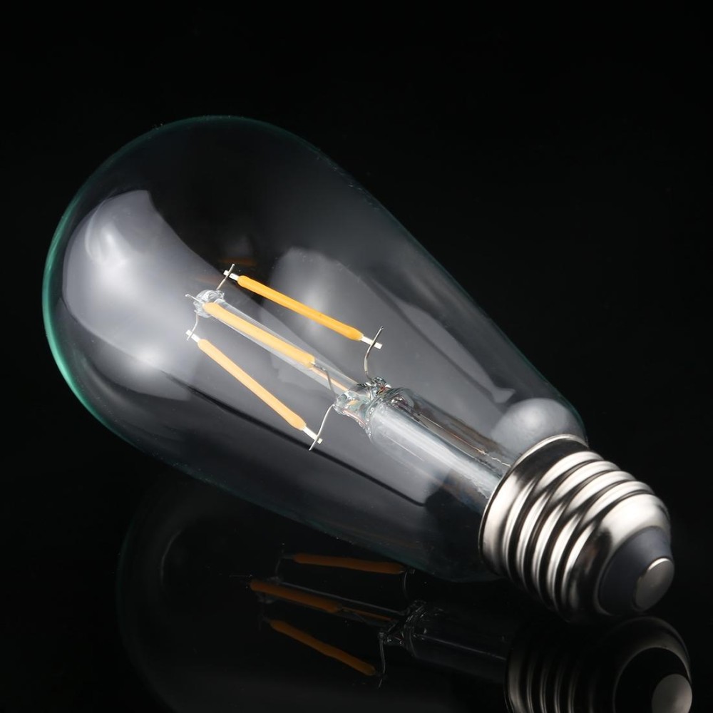 ST64 E27 4W 4 LEDs 600 LM 3000K Retro Dimming LED Filament Light Bulb Energy Saving Light, AC 220V(Warm White)