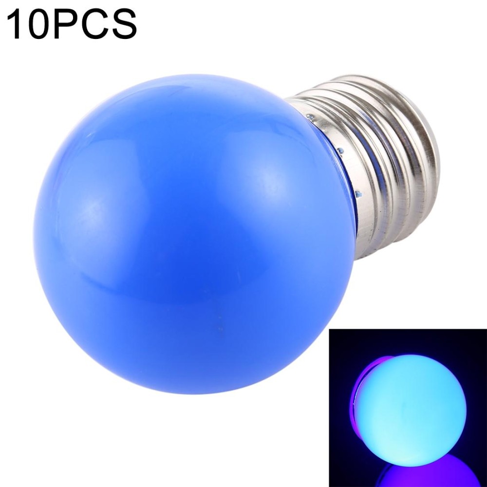 10 PCS 2W E27 2835 SMD Home Decoration LED Light Bulbs, DC 12V (Blue Light)