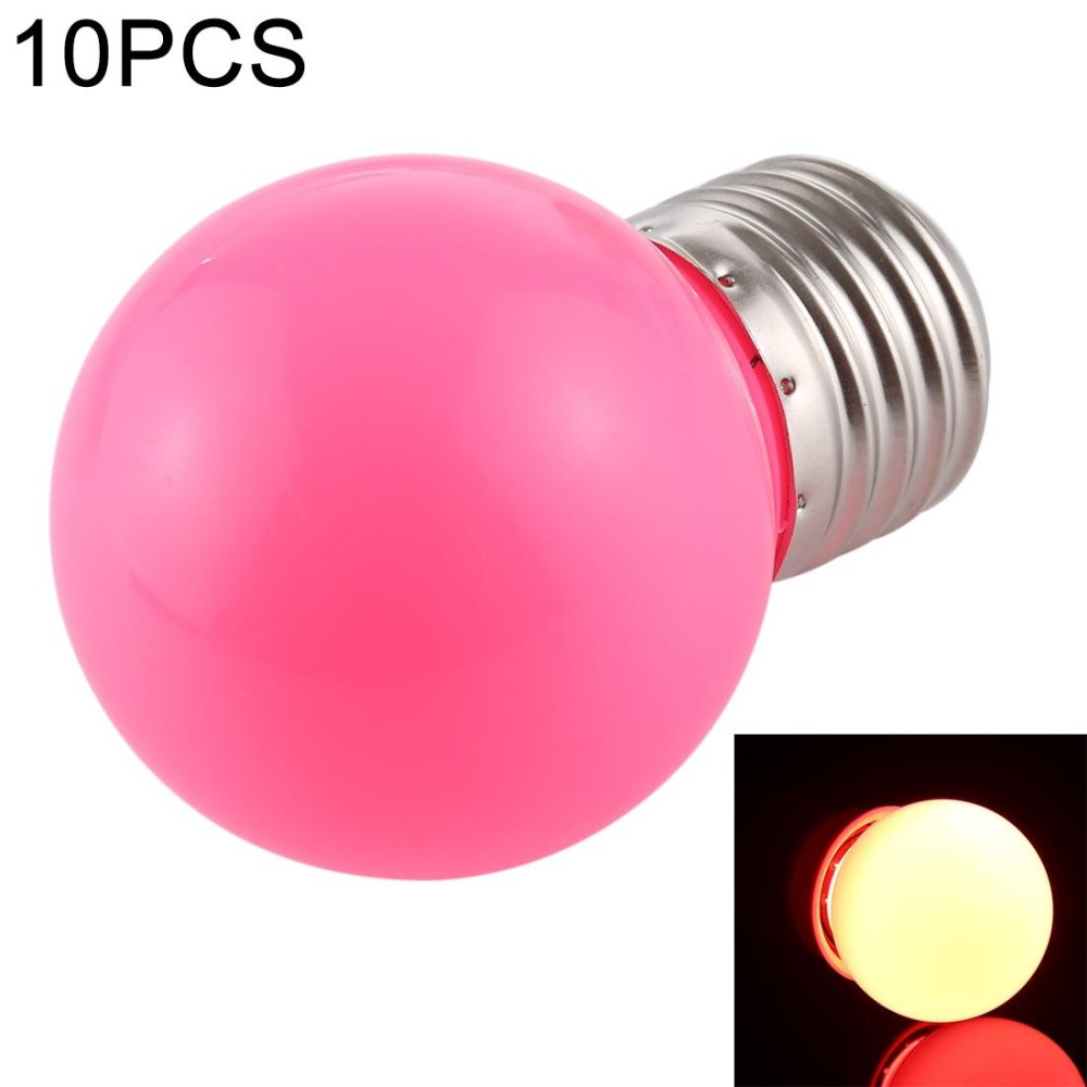 10 PCS 2W E27 2835 SMD Home Decoration LED Light Bulbs, DC 12V (Pink Light)