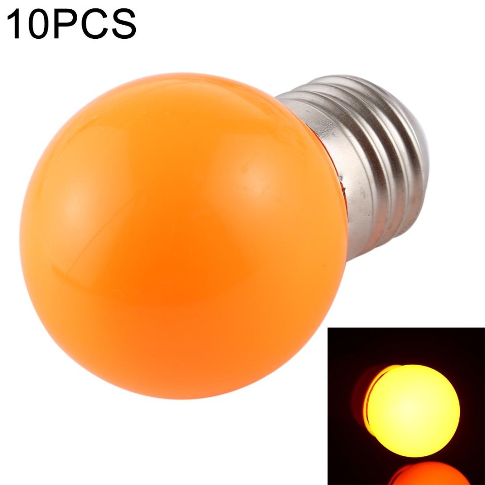 10 PCS 2W E27 2835 SMD Home Decoration LED Light Bulbs, DC 12V (Orange Light)
