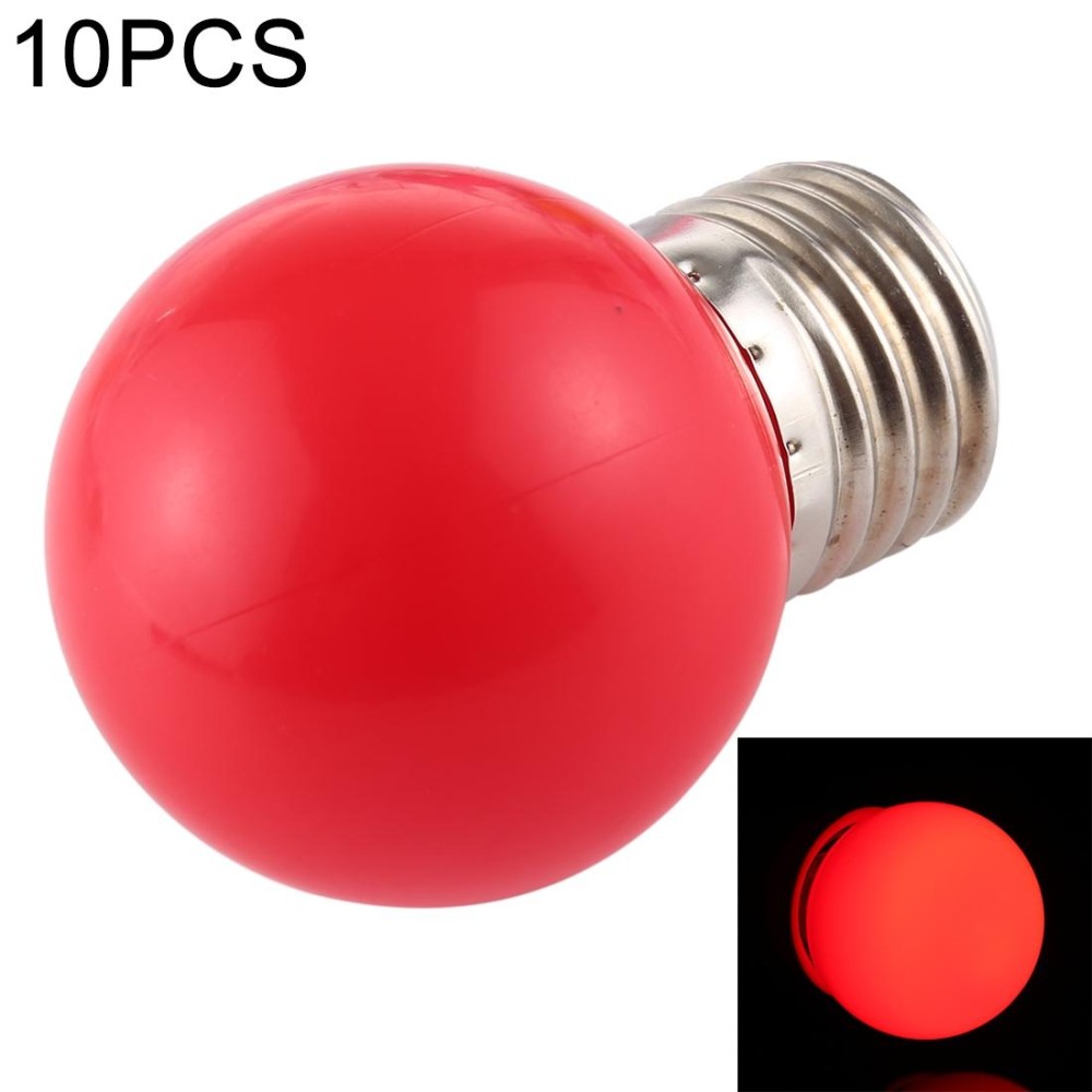 10 PCS 2W E27 2835 SMD Home Decoration LED Light Bulbs, DC 12V (Red Light)