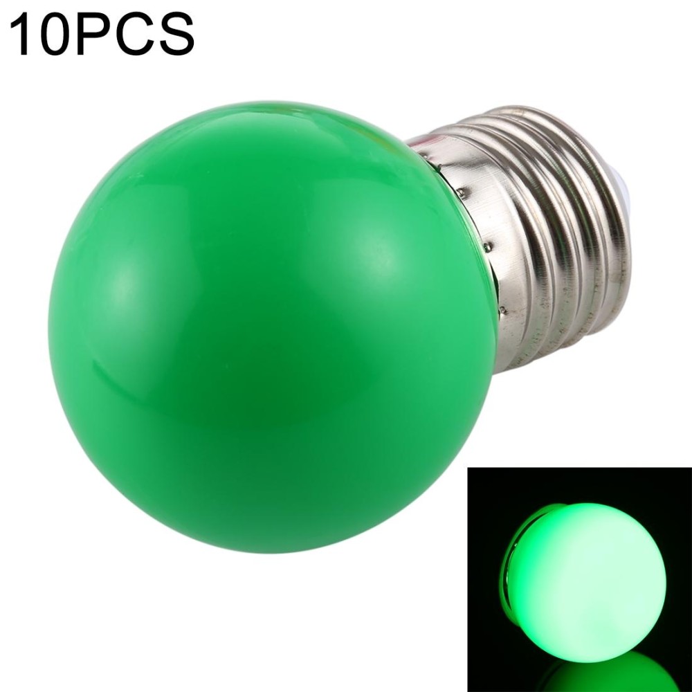 10 PCS 2W E27 2835 SMD Home Decoration LED Light Bulbs, AC 110V (Green Light)