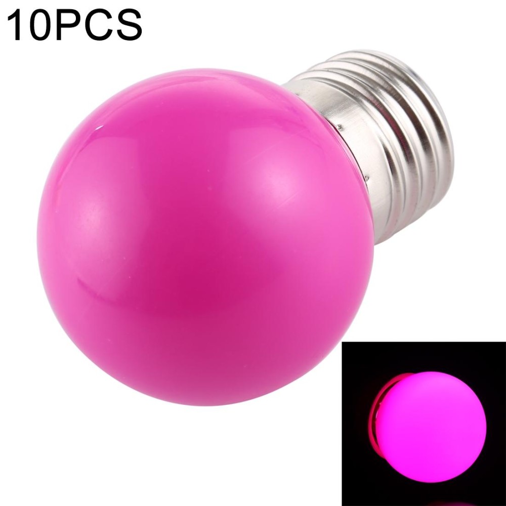 10 PCS 2W E27 2835 SMD Home Decoration LED Light Bulbs, AC 220V (Purple Light)